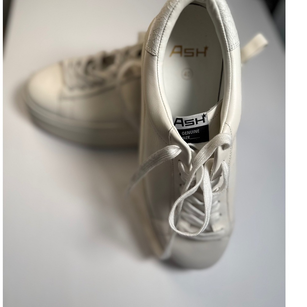 Ash Moby Platform Sneaker Women Size 40 White Leather Low Top Trainers NEW - Picture 16 of 16